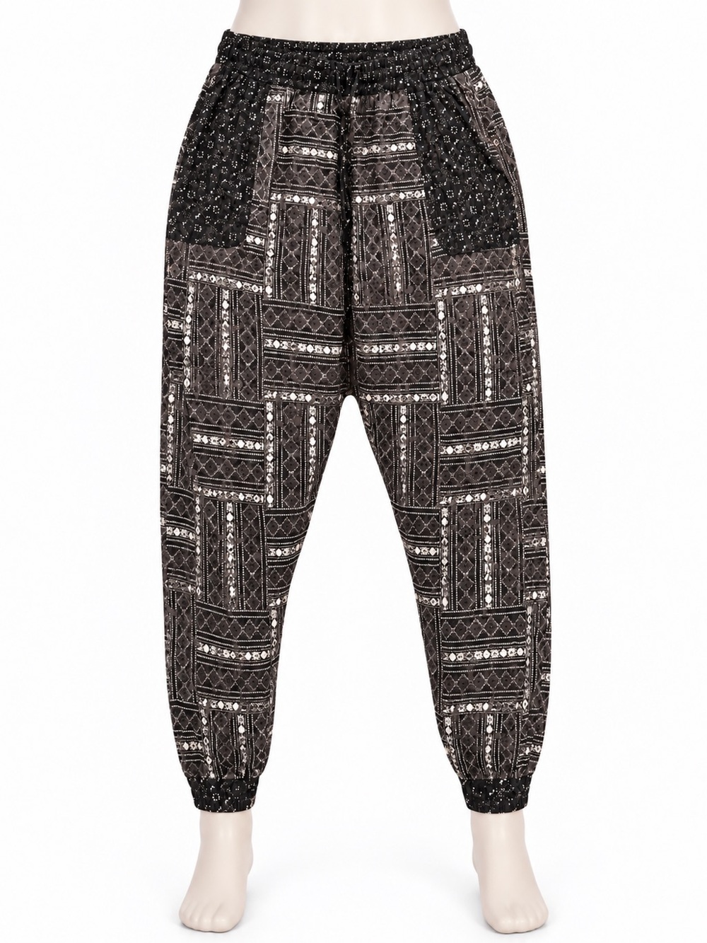 Ecoté Geometric Boho Harem Jogger Pants Size Medium Like New